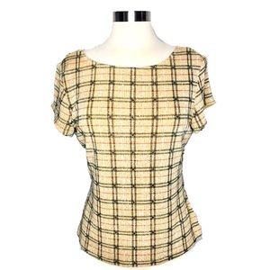 John Robers sparkly Plaid blouse size 12